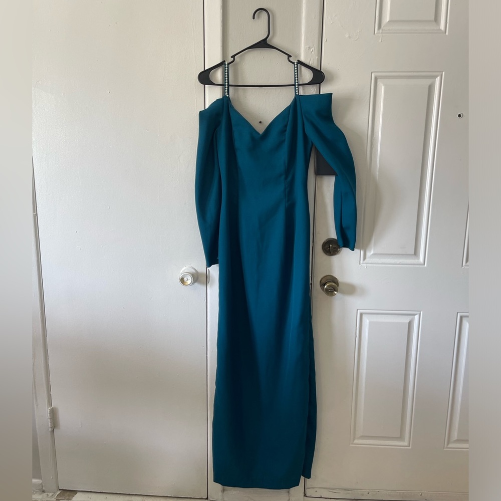 Vintage Drop Shoulder Pearl Studded Dress